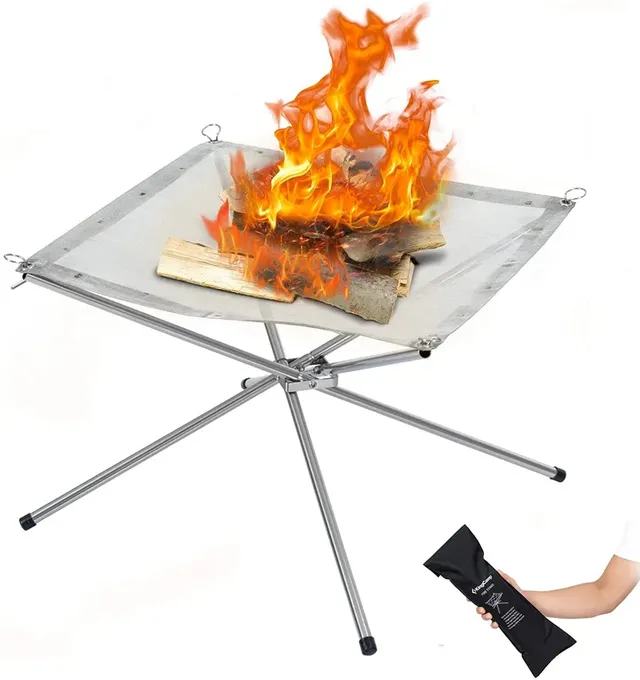 kingcamp-fire-stand-foyer-pliable-en-inox-pour-feu-de-camp-et-bonfire image 1