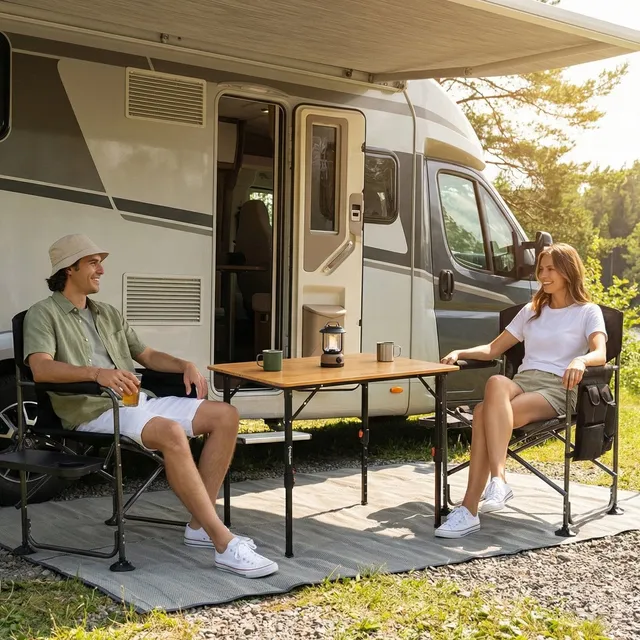 kingcamp-bundle-table-chaise-de-camping-fauteuil-r-alisateur-xxl-avec-table-lat- image 1