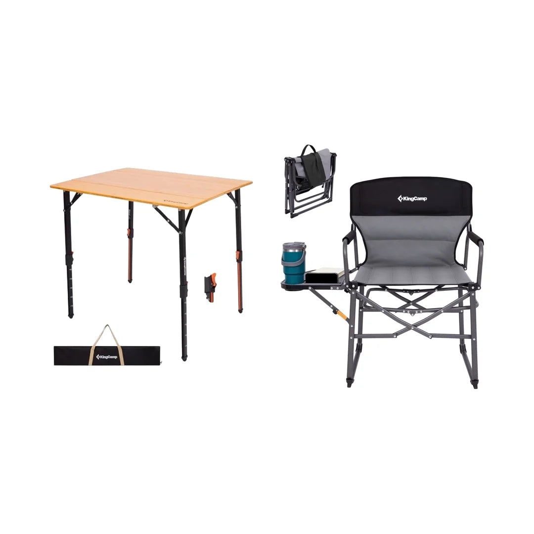 kingcamp-bundle-table-chaise-de-camping-fauteuil-r-alisateur-xxl-avec-table-lat- image 3
